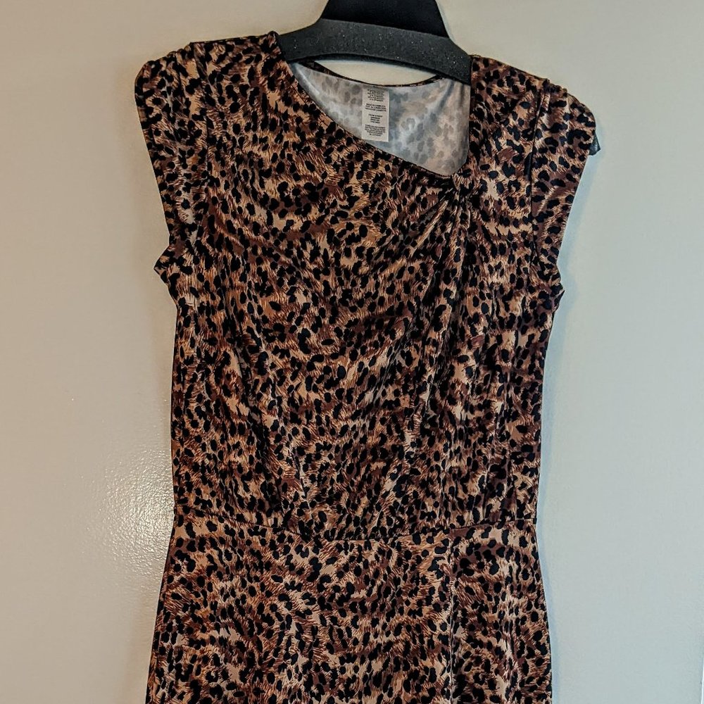Leopard Print Sleeveless Dress   Size Small